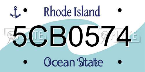 5CB0574 Rhode Island License Plate