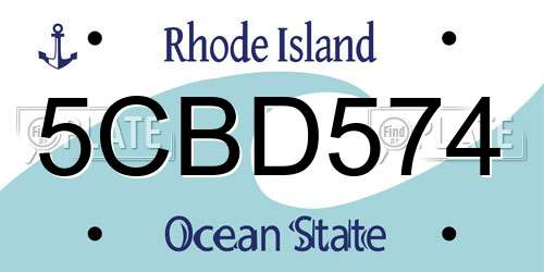 5CBD574 Rhode Island License Plate