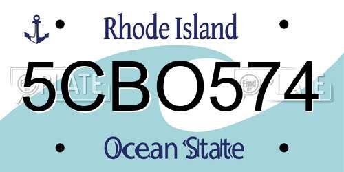 5CBO574 Rhode Island License Plate