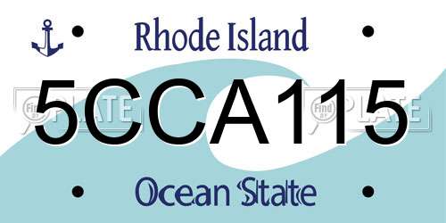 5CCA115 Rhode Island License Plate
