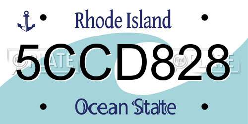 5CCD828 Rhode Island License Plate