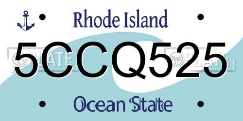 5CCQ525 Rhode Island License Plate