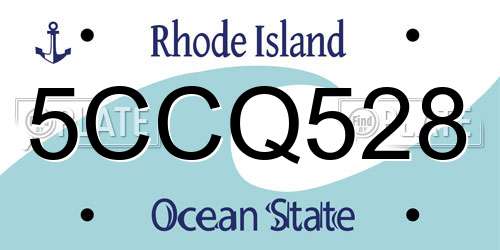 5CCQ528 Rhode Island License Plate