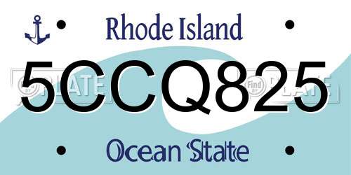 5CCQ825 Rhode Island License Plate