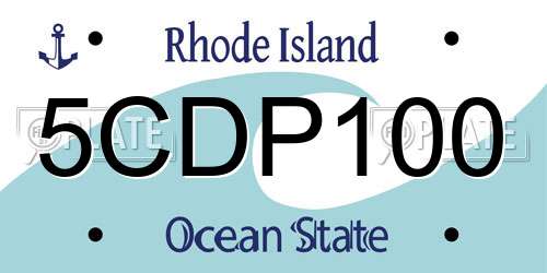5CDP100 Rhode Island License Plate