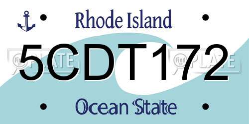 5CDT172 Rhode Island License Plate