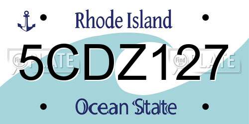 5CDZ127 Rhode Island License Plate