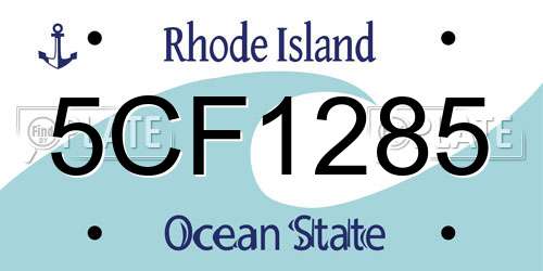 5CF1285 Rhode Island License Plate
