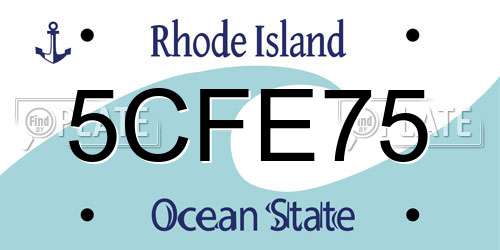 5CFE75 Rhode Island License Plate