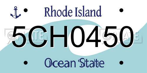 5CH0450 Rhode Island License Plate