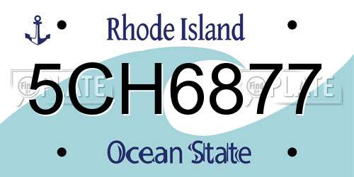 5CH6877 Rhode Island License Plate