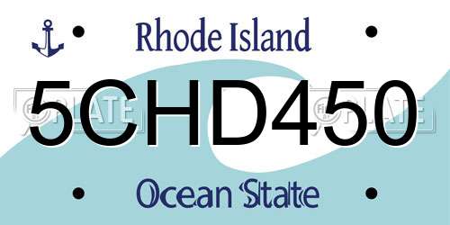 5CHD450 Rhode Island License Plate