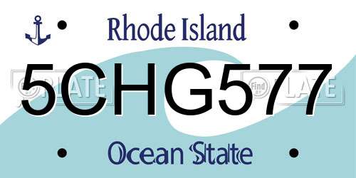 5CHG577 Rhode Island License Plate