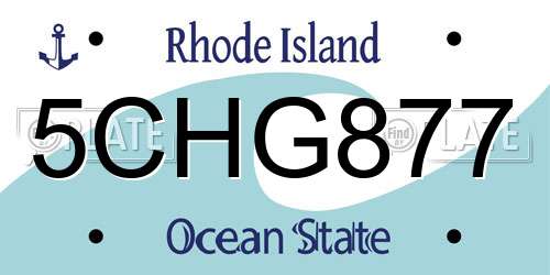 5CHG877 Rhode Island License Plate
