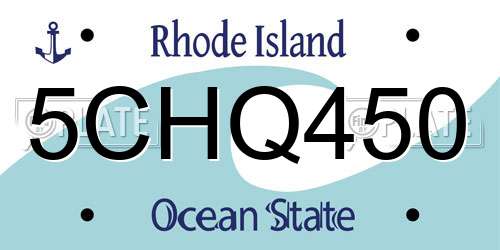 5CHQ450 Rhode Island License Plate
