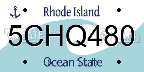 5CHQ480 Rhode Island License Plate