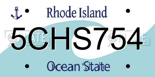 5CHS754 Rhode Island License Plate