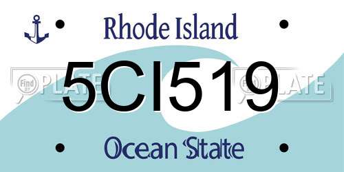 5CI519 Rhode Island License Plate