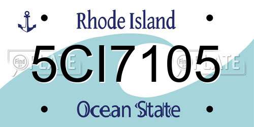 5CI7105 Rhode Island License Plate