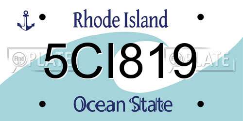5CI819 Rhode Island License Plate