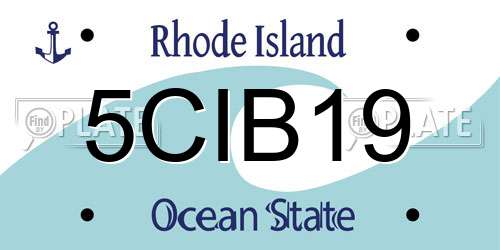 5CIB19 Rhode Island License Plate