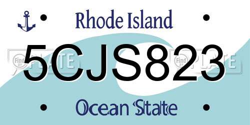 5CJS823 Rhode Island License Plate