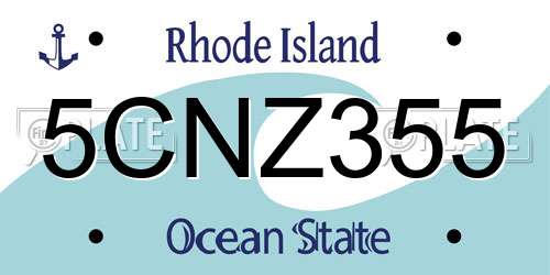 5CNZ355 Rhode Island License Plate