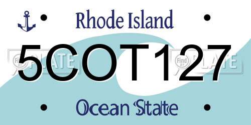 5COT127 Rhode Island License Plate