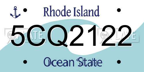 5CQ2122 Rhode Island License Plate