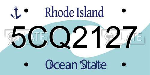 5CQ2127 Rhode Island License Plate