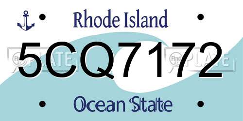 5CQ7172 Rhode Island License Plate