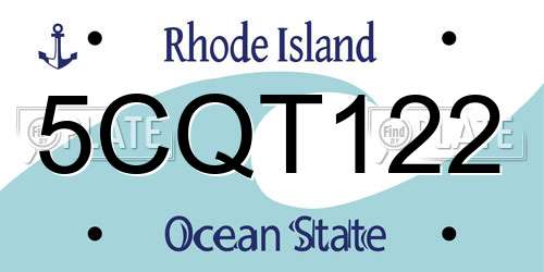 5CQT122 Rhode Island License Plate