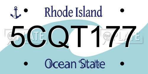 5CQT177 Rhode Island License Plate