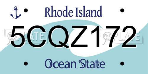 5CQZ172 Rhode Island License Plate