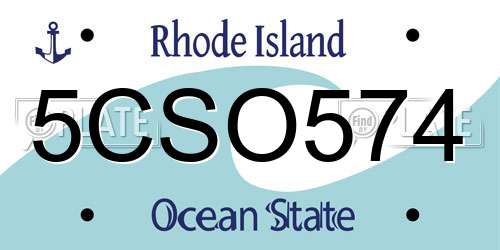 5CSO574 Rhode Island License Plate