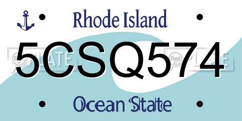 5CSQ574 Rhode Island License Plate