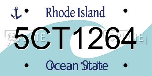 5CT1264 Rhode Island License Plate