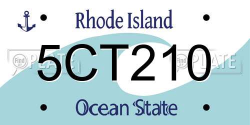 5CT210 Rhode Island License Plate