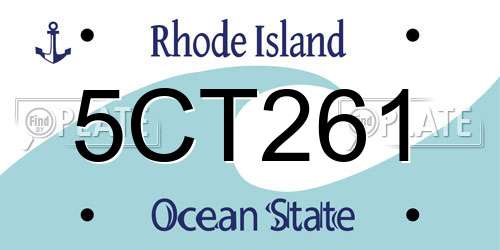 5CT261 Rhode Island License Plate