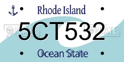 5CT532 Rhode Island License Plate