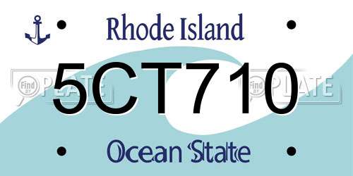 5CT710 Rhode Island License Plate