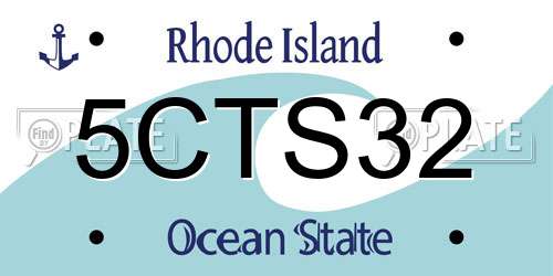 5CTS32 Rhode Island License Plate
