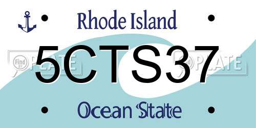 5CTS37 Rhode Island License Plate