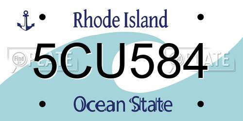 5CU584 Rhode Island License Plate