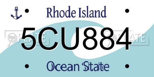 5CU884 Rhode Island License Plate