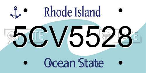 5CV5528 Rhode Island License Plate