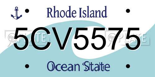 5CV5575 Rhode Island License Plate