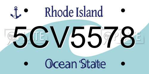 5CV5578 Rhode Island License Plate