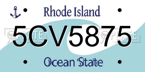 5CV5875 Rhode Island License Plate
