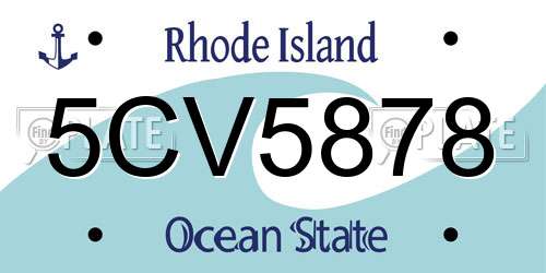 5CV5878 Rhode Island License Plate